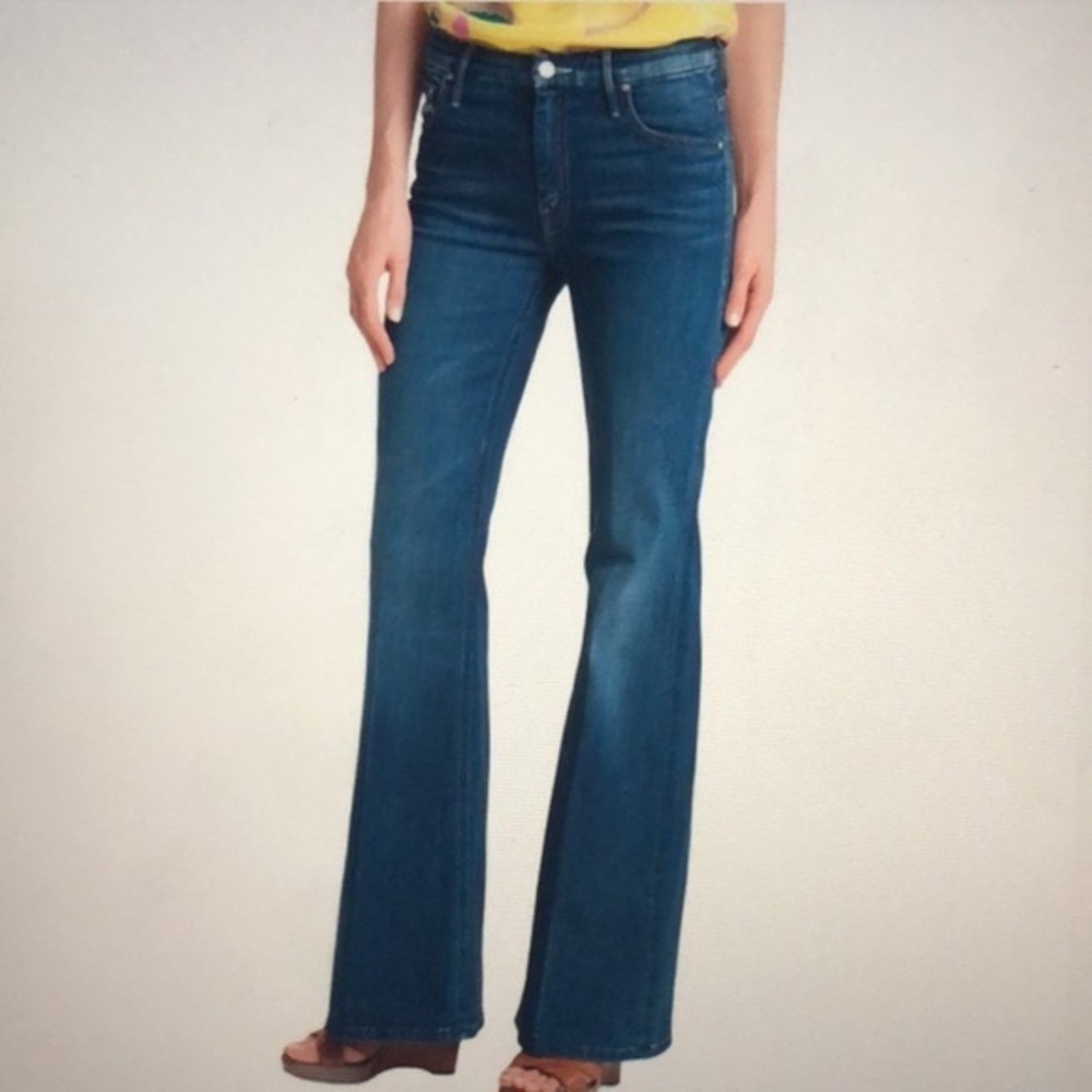 Mother The Mellow Drama in Stardust High Rise Flare Stretch Jeans Size 26
